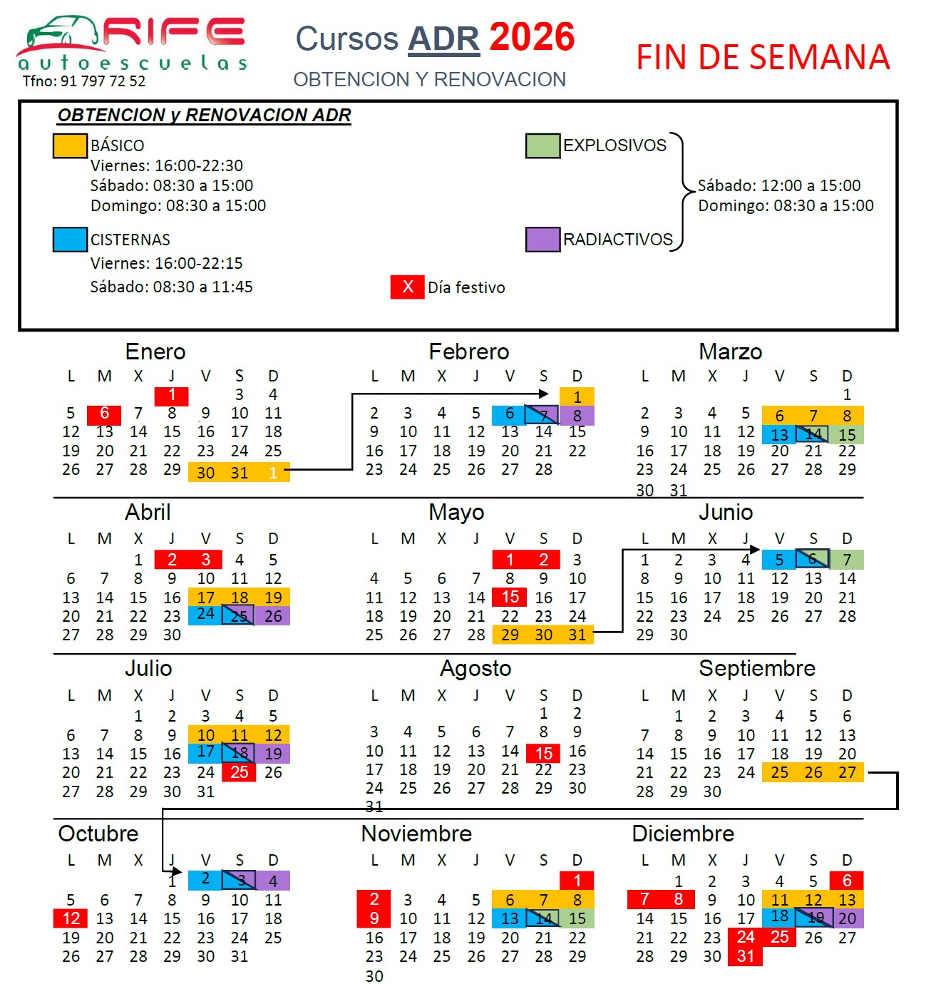 Calendario ADR 2026